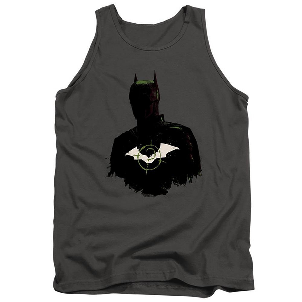 The Batman Silhouette With Riddler Logo Adult Tank Top