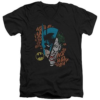 Dc Comics Broken Visage Short Sleeve Adult V Neck T-shirt