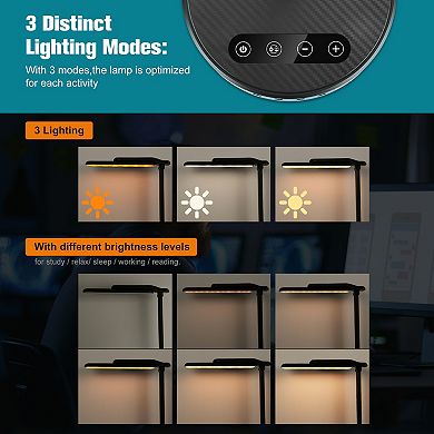 LED Desk Lamp with 4 USB Charging Port and 2 AC Power Outlet