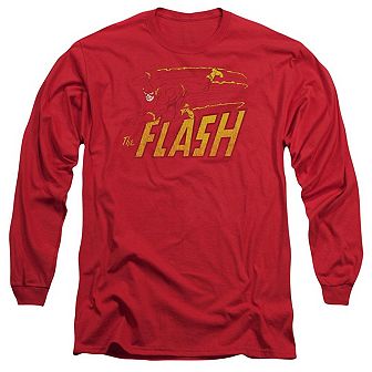 Dc Comics Flash Flash Speed Distressed Long Sleeve Adult T-shirt