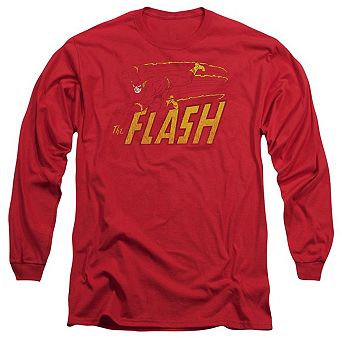 Dc Comics Flash Flash Speed Distressed Long Sleeve Adult T-shirt