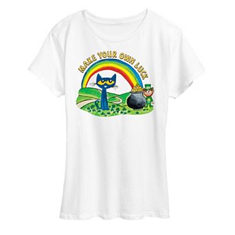 Women's Pete The Cat Pete Leprechaun Pot Of Gold Graphic Tee