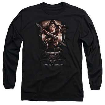 Batman V Superman Wonder Woman Ground Zero Long Sleeve Adult T-shirt