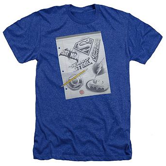 Dc Comics Logo Note Paper Adult Heather T-shirt