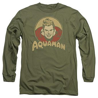 Dc Comics Aquaman Circle Long Sleeve Adult T-shirt