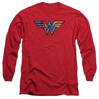 Dc Comics Wonder Woman Wonder Woman Tie Dye Logo Long Sleeve Adult T-shirt