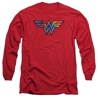 Dc Comics Wonder Woman Wonder Woman Tie Dye Logo Long Sleeve Adult T-shirt