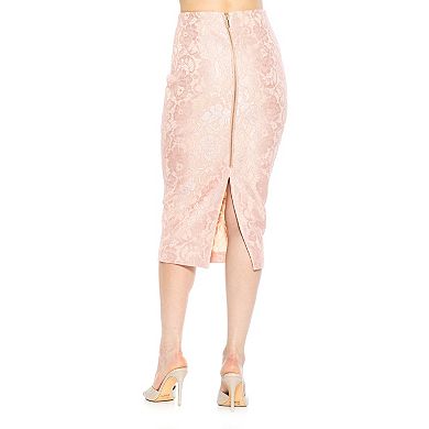 Women's ALEXIA ADMOR Jacki Lace Midi Back Slit Pencil Skirt