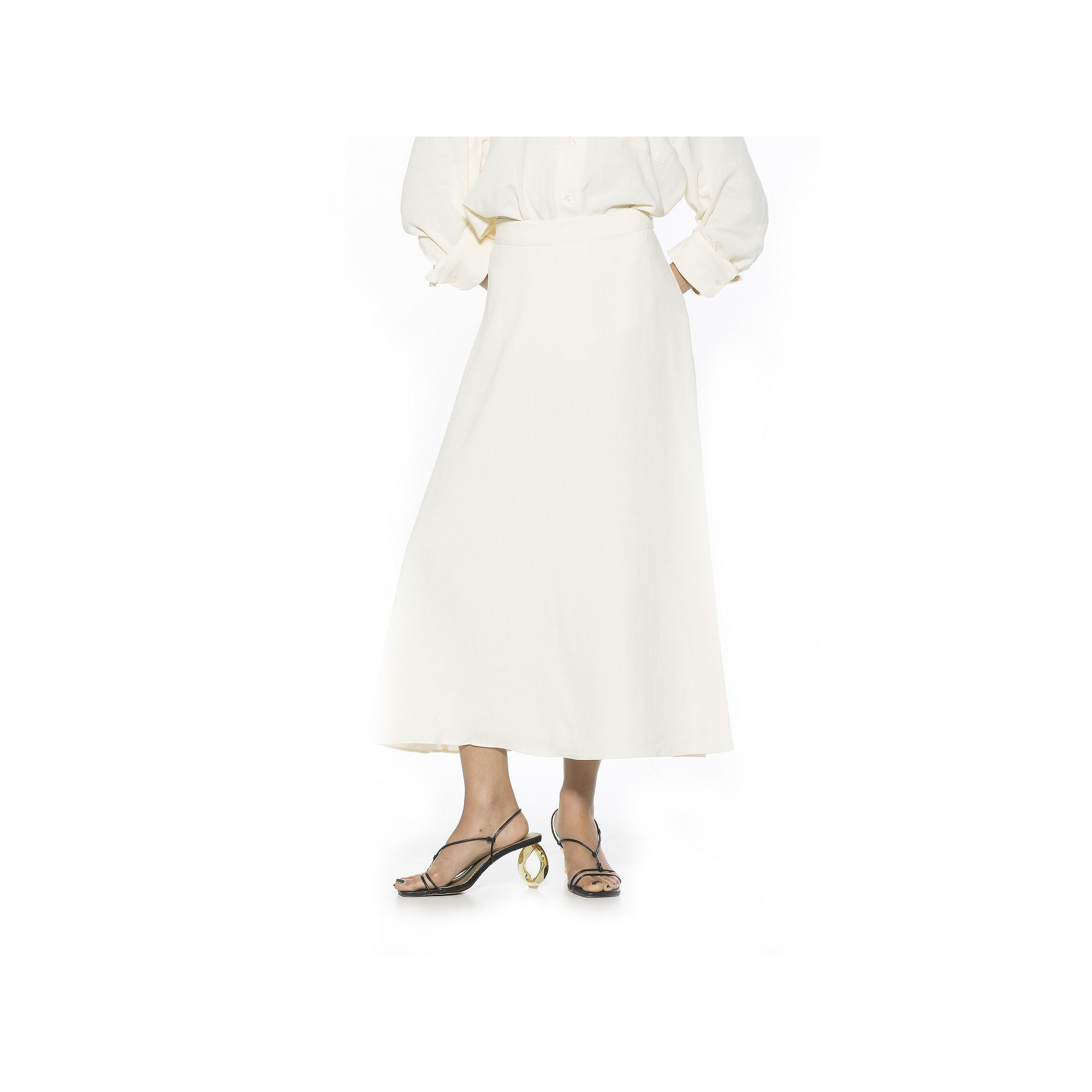 Womens ALEXIA ADMOR Brilyn Maxi Skirt, Size: 6, Ivory