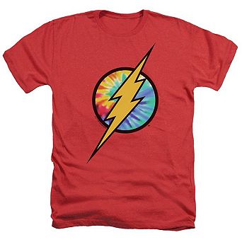 Dc Comics Flash Tie Dye Flash Logo Adult Heather T-shirt