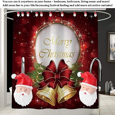 12Pcs Santa Claus Christmas Shower Curtain Hooks