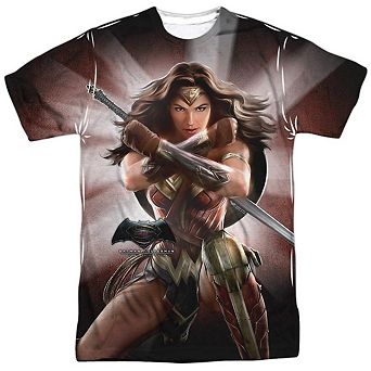 Batman V Superman Wonder Woman Light Short Sleeve Adult Poly Crew T-shirt