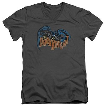 Batman Retro Dark Knight Short Sleeve Adult V Neck T-shirt