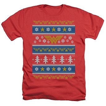 Dc Comics Wonder Woman Wonder Woman Christmas Sweater Adult Heather T-shirt