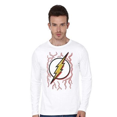 Dc Comics Flash Airbrush Bolt Long Sleeve Adult T-shirt