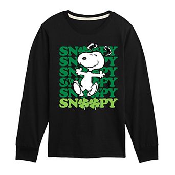Boys 8-20 Peanuts Snoopy Clover Dance Long Sleeve