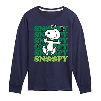 Boys 8-20 Peanuts Snoopy Clover Dance Long Sleeve