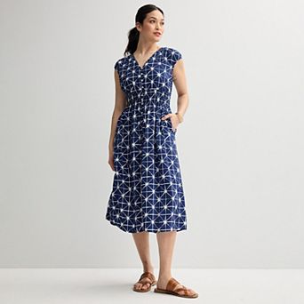 Women's Sonoma Goods For Life® Smocked Button Front Midi Dress