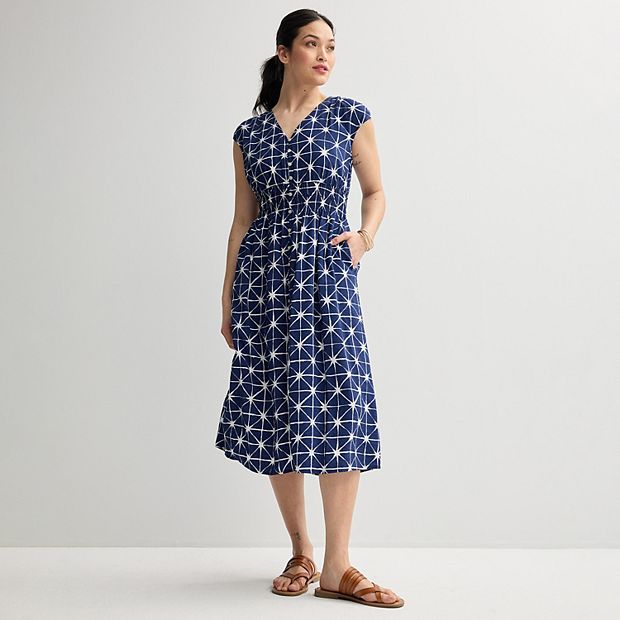 Women's Sonoma Goods For Life Smocked Button Front Midi Dress