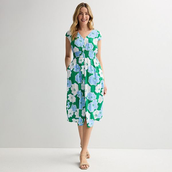 Abito da donna casual basic outdoor girocollo tasca in cotone