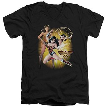 Justice League Of America Wonder Woman Short Sleeve Adult V Neck T-shirt