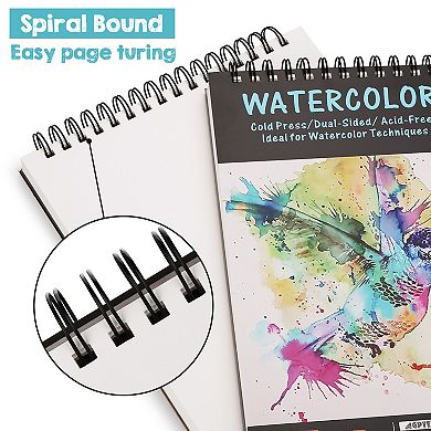 A4 Watercolor Paper Pad 2 Pack for Watercolor Painting and Wet Media