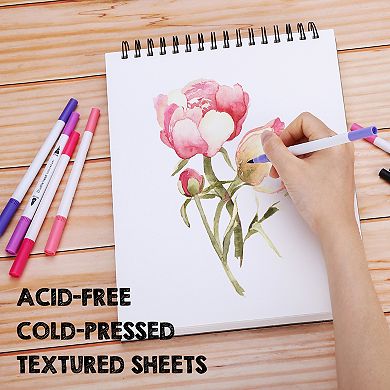A4 Watercolor Paper Pad 2 Pack for Watercolor Painting and Wet Media