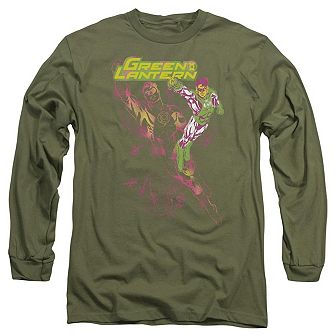 Green Lantern Lantern Spray Long Sleeve Adult T-shirt