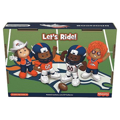 Fisher-Price Little People 4-Pack Denver Broncos Figures Collector Set