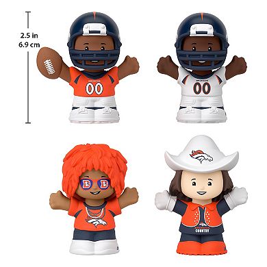 Fisher-Price Little People 4-Pack Denver Broncos Figures Collector Set