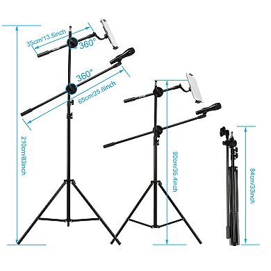Microphone Stand with Mic Clip Holder