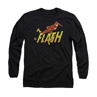 Dc Comics Flash 8 Bit Flash Long Sleeve Adult T-shirt