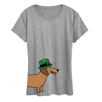 Women's St. Patrick's Day Dachsund Graphic Tee