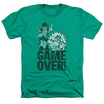 Green Lantern Game Over Adult Heather T-shirt