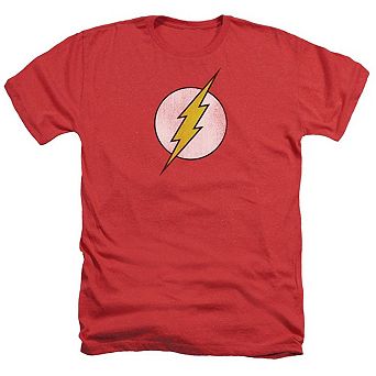 Dc Comics Flash Flash Logo Distressed Adult Heather T-shirt