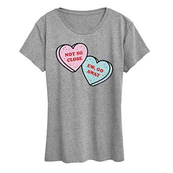 Women's Sassy Candy Hearts Graphic Tee