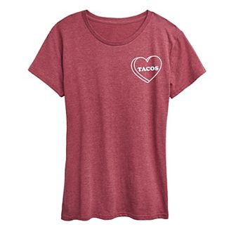Women's Tacos Heart Graphic Tee