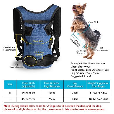 Legs Out Front Dog Carrier Pet Backpack