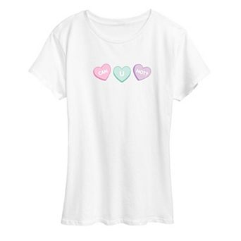 Women's Can U Not Conversation Hearts Graphic Tee