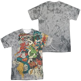 Dc Comics Friends Or Foes Short Sleeve Adult 100% Poly Crew T-shirt
