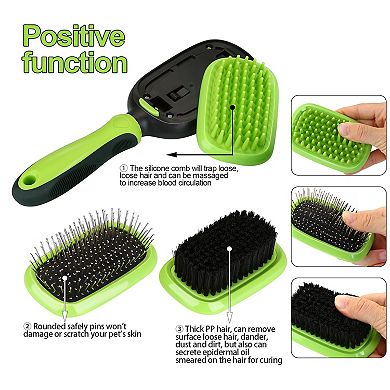 5 in 1 Pet Grooming Shedding Massage Combs Brush Set