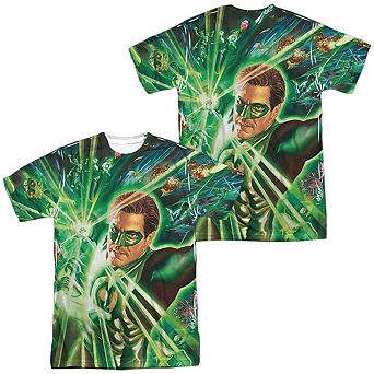Green Lantern Lantern Burst Short Sleeve Adult 100% Poly Crew T-shirt