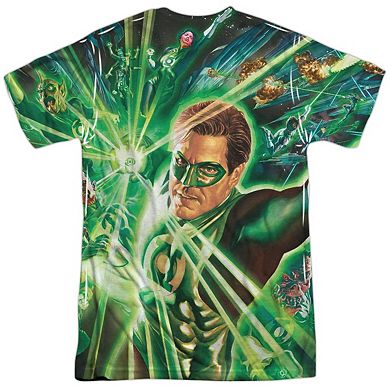 Green Lantern Lantern Burst Short Sleeve Adult 100% Poly Crew T-shirt