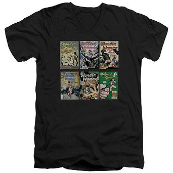 Dc Comics Wonder Woman Covers Short Sleeve Adult V Neck T-shirt