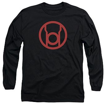 Green Lantern Red Emblem Long Sleeve Adult T-shirt