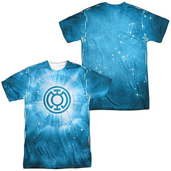 Green Lantern Blue Energy Short Sleeve Adult 100% Poly Crew T-shirt