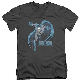 Dc Comics Desaturated Batman Short Sleeve Adult V Neck T-shirt