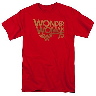 Wonder Woman Wonder Woman 75th Anniversary Gold Logo Short Sleeve Adult T-shirt