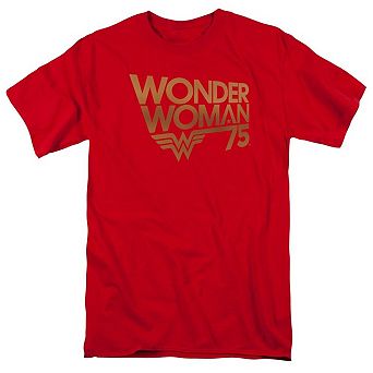Wonder Woman Wonder Woman 75th Anniversary Gold Logo Short Sleeve Adult T-shirt