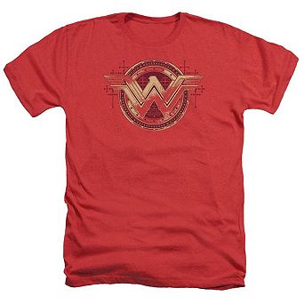 Batman V Superman Wonder Woman Shield Adult Heather T-shirt